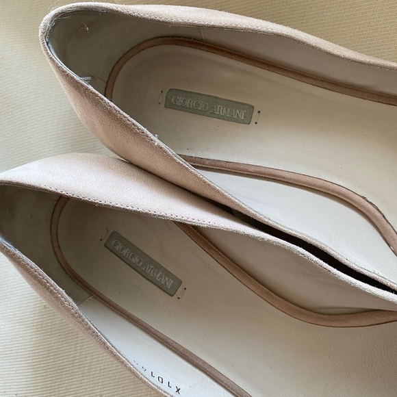 Armani Ballet Pink Suede Flats, size 38.5 - Picture 4 of 9